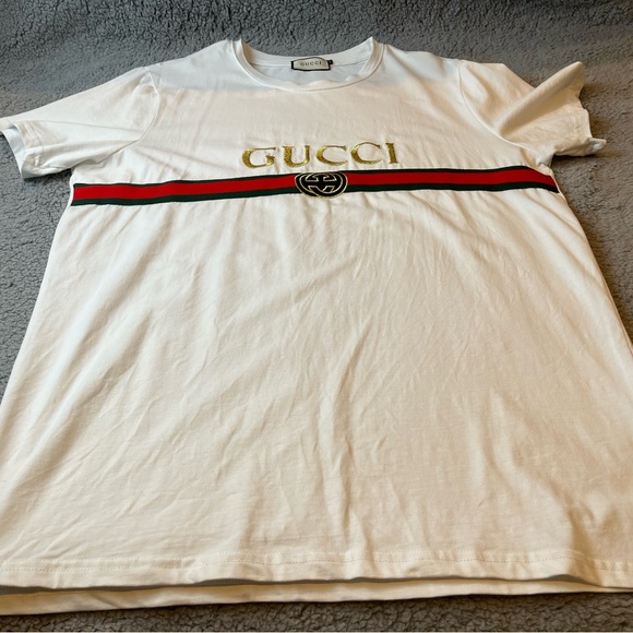 Gucci Other - Gucci White Unisex Embroidered T-Shirt & Shorts matching Set ( BOTH PIECES)